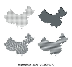 China-Karte, Vektorgrafik, Volksrepublik China-Karte