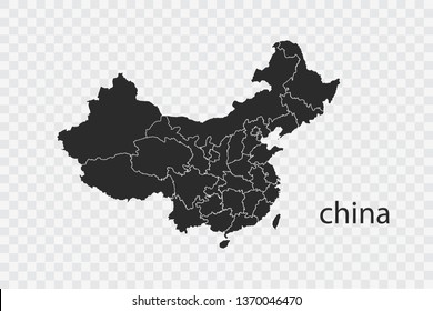 china map vector, isolated on transparent background