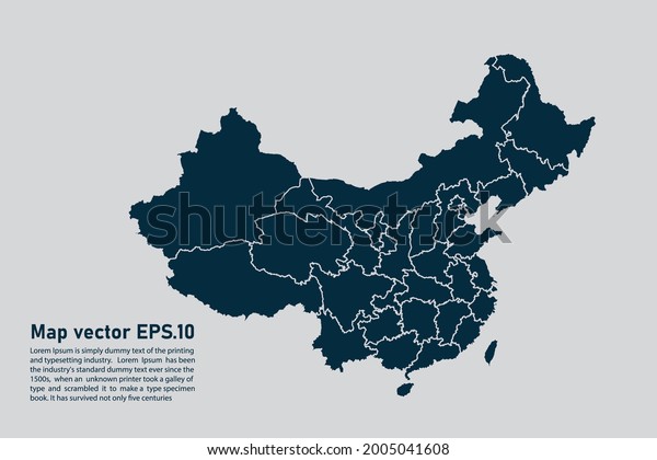 China map\
vector. isolated on light gray\
background