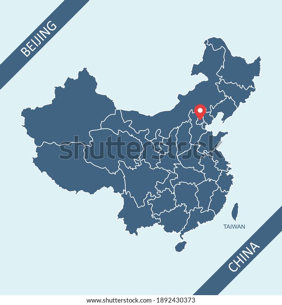 青の背景に中国の地図のベクター画像 のベクター画像素材 ロイヤリティフリー