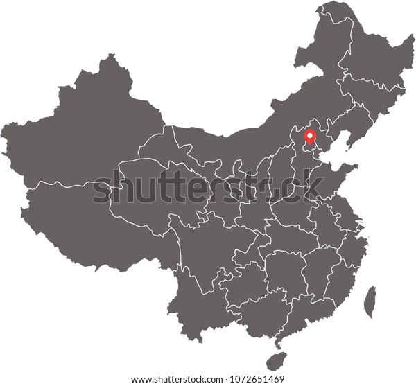China Map Vector Outline Illustration Provinces Stock Vector Royalty Free