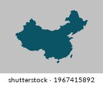 China map vector,Not isolated ocean blue color on gray background