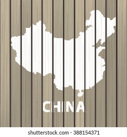 china map wood vector illustration