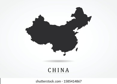 China Map - World Map International vector template isolated on white background - Vector illustration eps 10