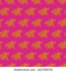 China mascot Vector abstract seamless pattern. Vintage art deco texture , Ideal for greeting card or backdrop template design