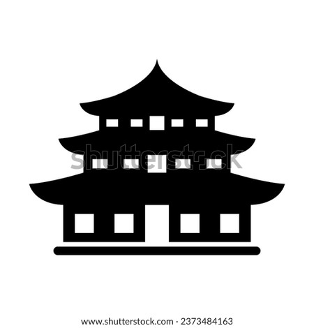 China monument icon in black on a white background. Vector illustration