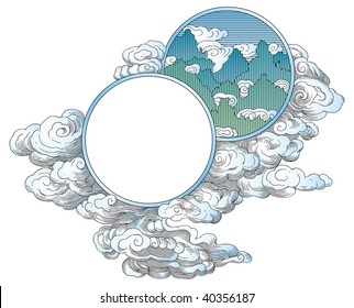 China mountains ornament vector