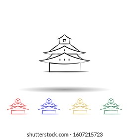 china multi color style icon. Simple thin line, outline vector of travel icons for ui and ux, website or mobile application