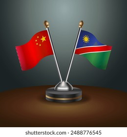 China and Namibia table flags relation with gradient backgrund