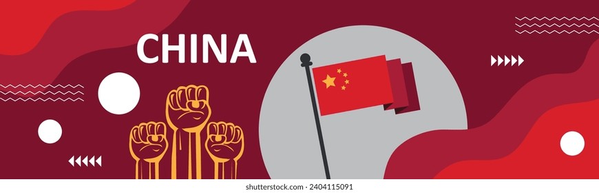 China National Day Banner mit abstraktem Design, Happy Urlaub. Tag der Unabhängigkeit und Freiheit.Poster, Banner, Vorlage Vektordesign.eps