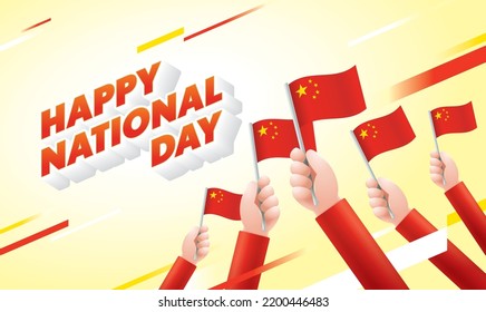 China National Day Celebration with National Flag of China