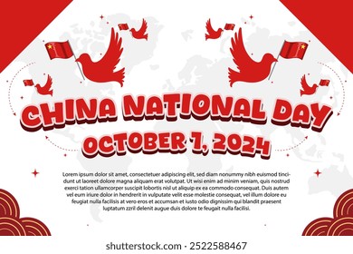 China National Day - 1. Oktober 2024, Attraktives Design, kann auf allen Social-Media-Plattformen verwendet werden, schöne Farbkombination, erhalten Sie es jetzt für den ersten Kauf.