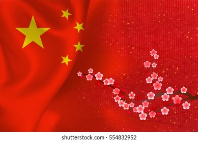  China national flag background