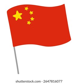 Bandeira nacional da China flutters com mastro