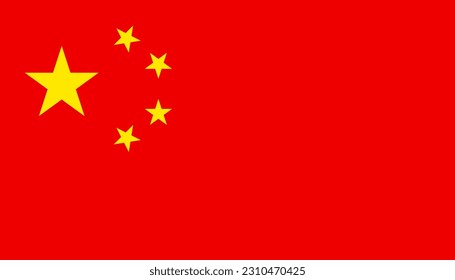 China National Flag Isolated Vector Illustration