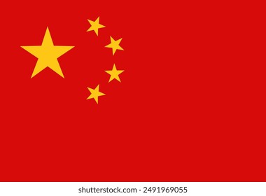 China National Flag. Vector Illustration.