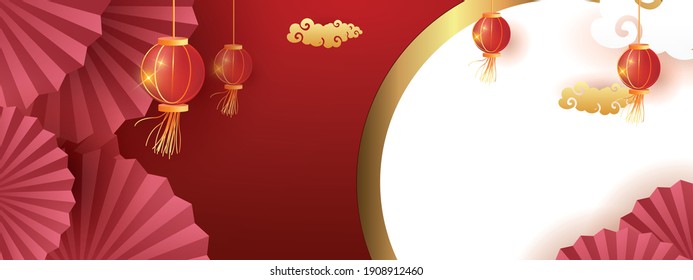 china new year red and gold backgroung vector illustation.and asia element banner page design concept 