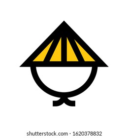 china new years, related bamboos hats vectors, with editable strokes,