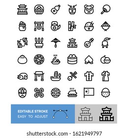china new years, related vectors, icon set, in lineal styles,