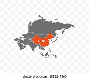 China On Asia Map Vector Vector Stock Vector (Royalty Free) 1852249360 ...