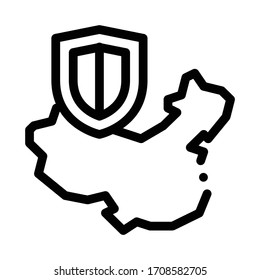china en el vector del icono del mapa. china en el cartel del mapa. ilustración de símbolo de contorno aislado