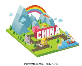 China is one of  beautiful country to visit.vector illustrator