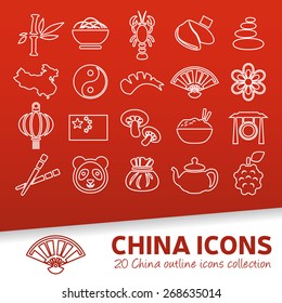 china outline icons