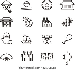 CHINA outline icons