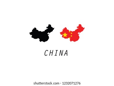 China outline map country shape 