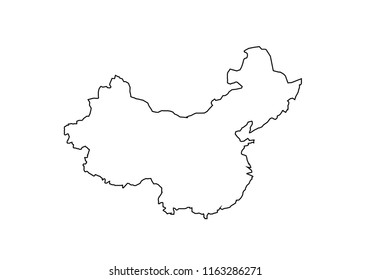 China outline map national borders country shape