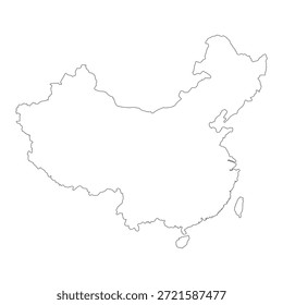 Mapa general de China. Ilustración vectorial