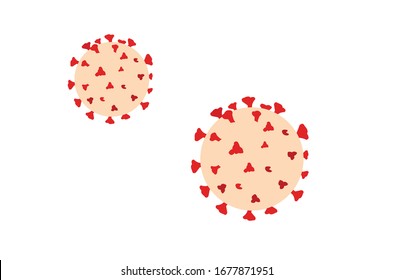 China pathogen respiratory coronavirus 2019-ncov flu outbreak medical illustration. Microscopic view of floating influenza virus cells. Dangerous asian SARS pandemic risk concept vector illustration