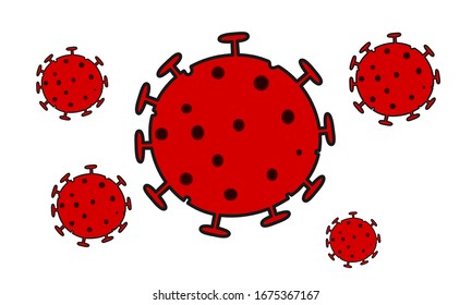 China pathogen respiratory infection. Corona virus 2019. Covid-19. 2019-ncov. Deadly virus. cartoon. Illustration