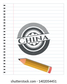 China pencil effect. Vector Illustration. Detailed.