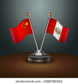 China and Peru table flags relation with gradient backgrund