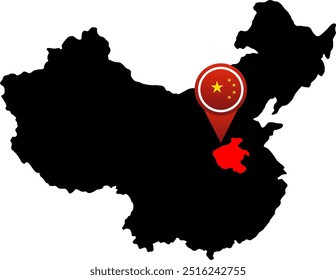 China pin mapa localização Henan