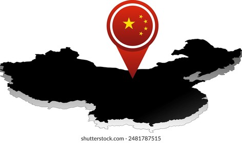 
China pin map location vector
