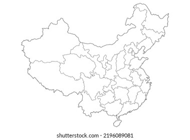 China Political Map Isolated On White Background Vector Image