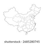 China Political Map Vector Set with Province