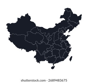 China politische Karte Vektor Set mit Provinz