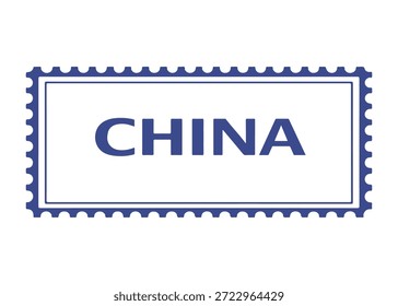 China Briefmarke, Vektorsymbol auf weißem Hintergrund
Vektor-Briefmarke auf weißem Hintergrund