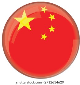 China PR Flag Glossy Round Icon