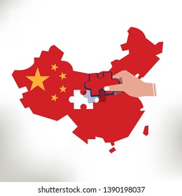 china puzzle - vector illustration