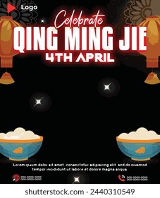 China qingming Festival celebration instagram and facebook post template | China qing ming social media post and web banner design | China qingming instagram and facebook post template design china	
