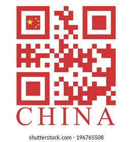 China QR code flag, vector