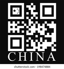 China QR code flag, vector