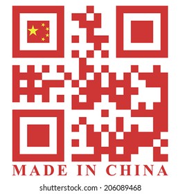 China QR code flag, vector