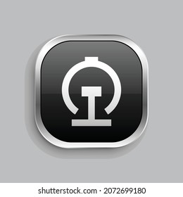 china railway line icon design. Glossy Button style rounded rectangle isolated on gray background. Vector illustration