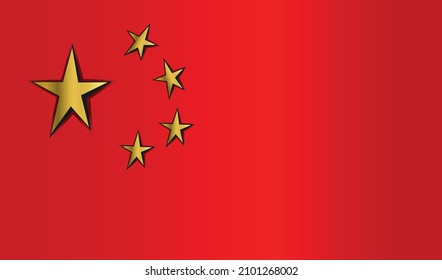 china red flag symbol golden gradient vector