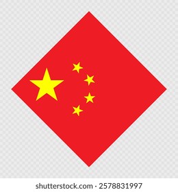 China rhombus flag. Vector illustration.